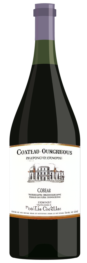 AI-generated wine bottle label for Ostoy Velle Family Estate Bewurzemlifond Cr. e hardonnay 2015
