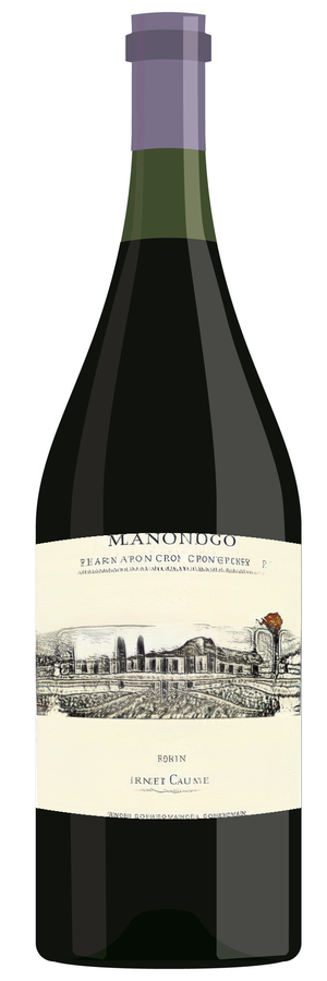AI-generated wine bottle label for Domaine La Role Merlit Gegrayirescs Reserve 1996
