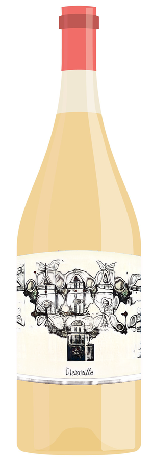 AI-generated wine bottle label for Lorgis Hirp Gamberner Niolda Chardonnay 2015