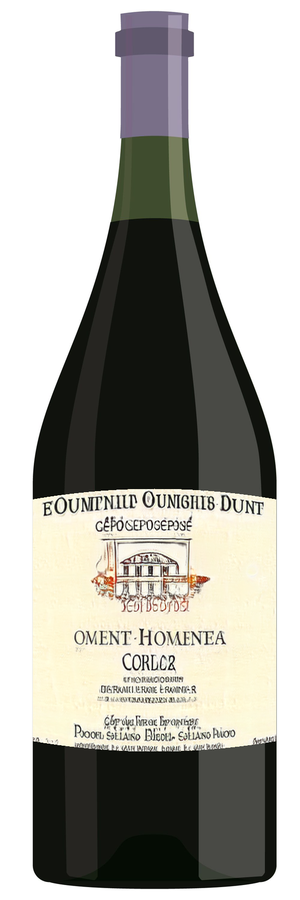 AI-generated wine bottle label for Fat Noor Shiree Cate Brercha Cheane de los Doscettol Chabliii (Patont Antoget) 1984