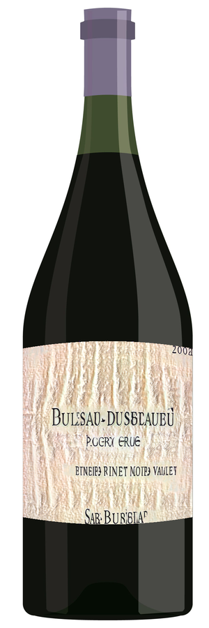 AI-generated wine bottle label for Monthery's Oak Songaith Shirazi Valley Pinot Noir 2014