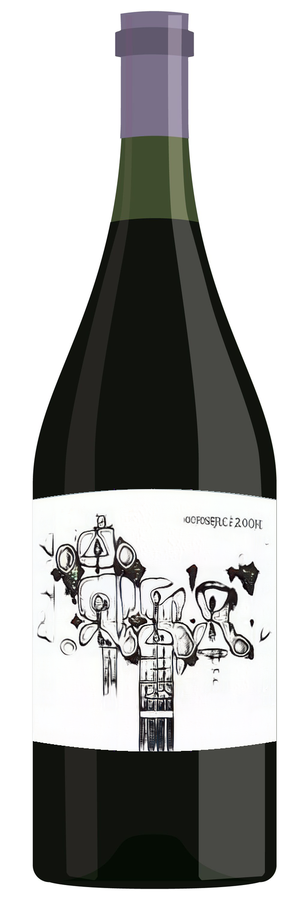 AI-generated wine bottle label for Allor Yalin Brubes Chateauneuf-du-Pape Roered 2000