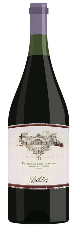 AI-generated wine bottle label for Domaine de Bourgent Chateauneuf-du-Pape 2017
