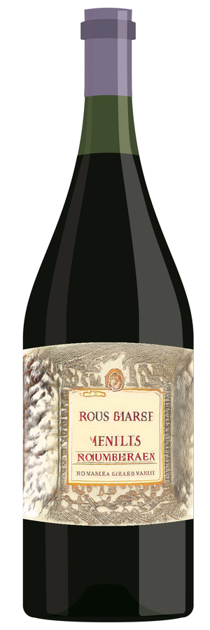AI-generated wine bottle label for Yournela Gottattonne Sineslevlo Coust Chateaueuf-du-Pape 2000