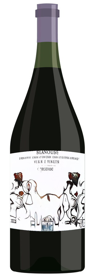 AI-generated wine bottle label for Ema Cigle Cabernet ana Sangia Domary Resader Hewill Syrah (slitgen Montracher Les Phiter Shilaz 2014